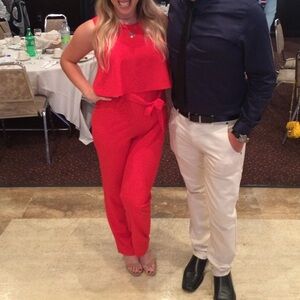 Elegant Red Sleeveless Jumpsuit *see photo!
